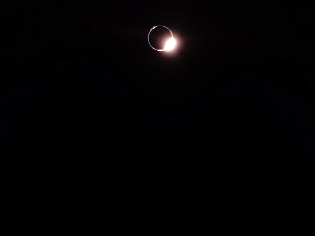 Total eclipse against black background