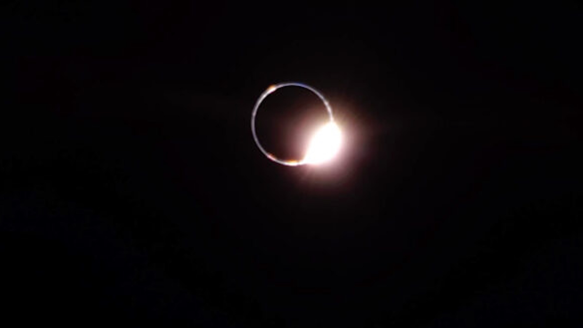 Total solar eclipse showing ring of sunlight