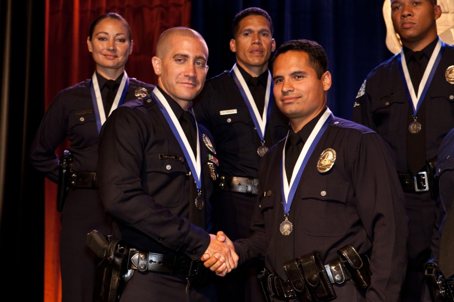 A group of cops pose for a photo.
