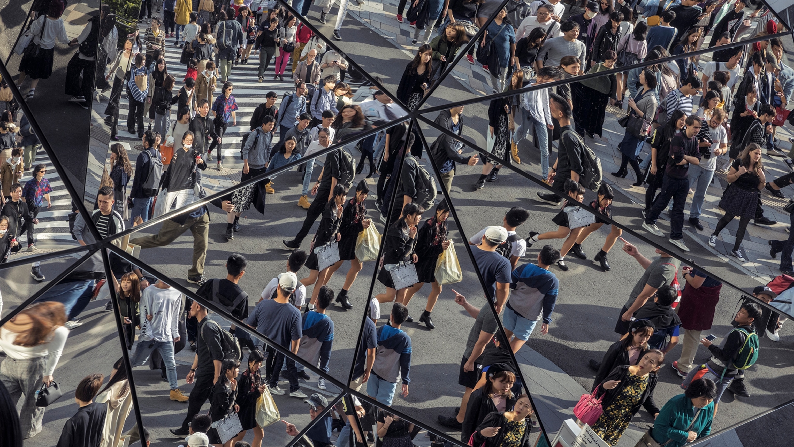 Shoppers in the Omotesandod neighborhood of Tokyo.