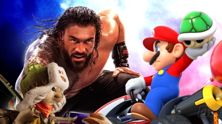 WWE 2K25 Monster Hunter Wilds and Mario Kart 8 Deluxe