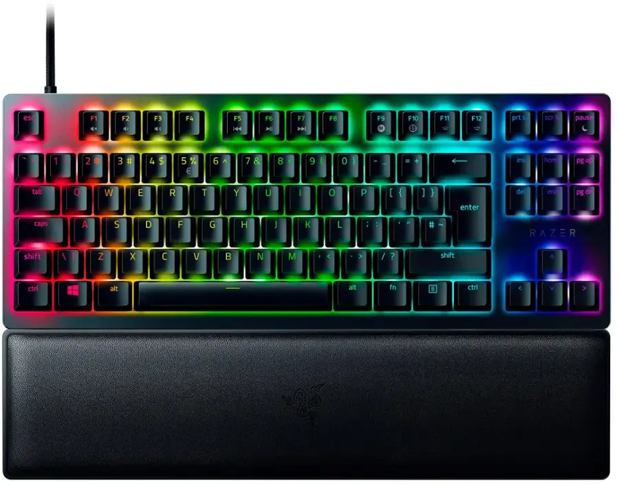 Razer - Huntsman V2 TKL Wired Optical Purple Clicky Switch Gaming Keyboard with Chroma RGB Backlighting - Black