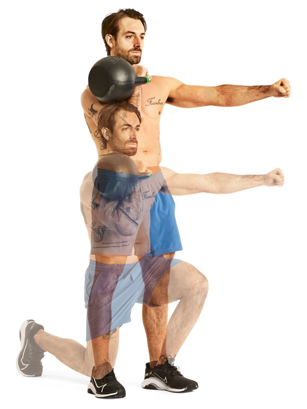 demonstration of a kettlebell exercise