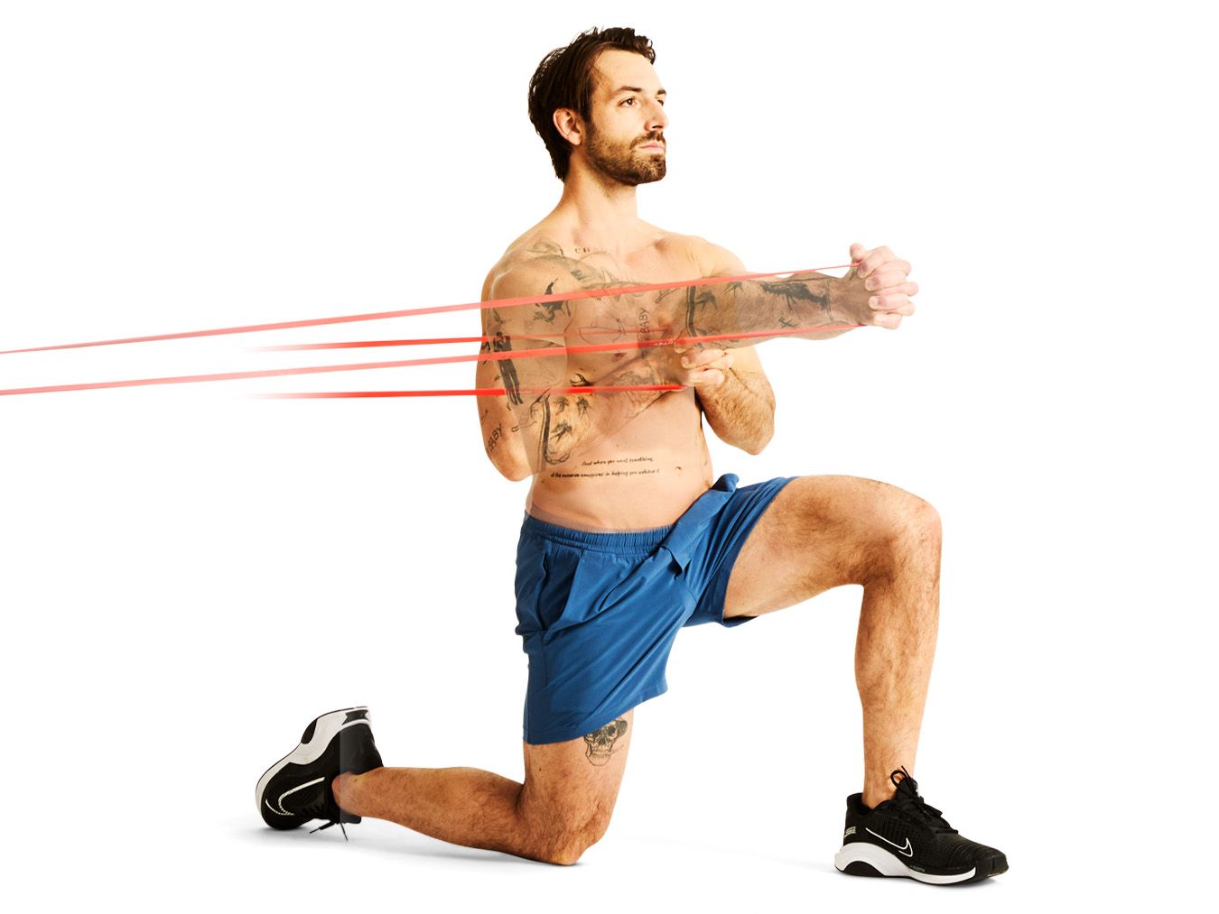 a person performing a workout with resistance bands