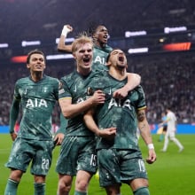 Tottenham Hotspur's Dominic Solanke celebrates