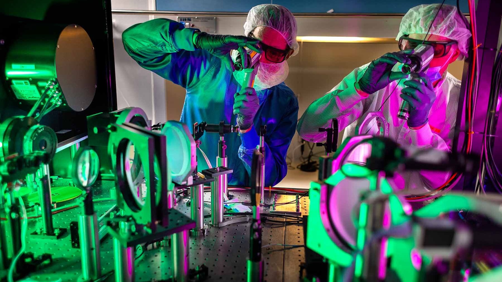 Scientists working on ZEUS laser array