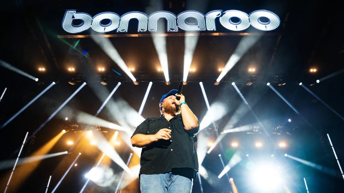 Luke Combs performs at the 2025 Bonnaroo festival in Tennessee