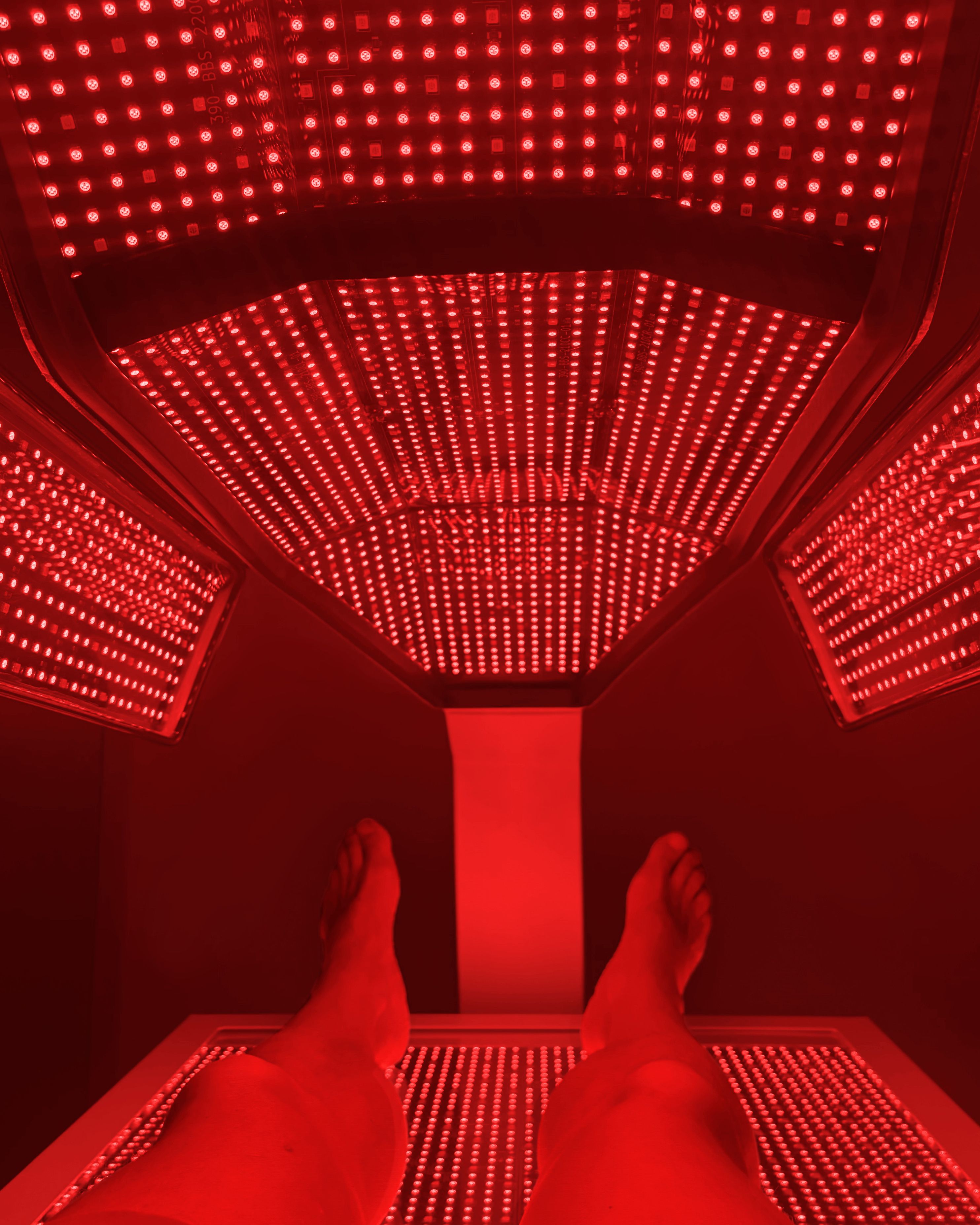 the author enjoying an infrared sauna at canyon ranch.