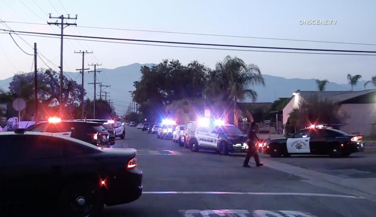 Two Baldwin Park PD officers shot, both transported at least one officer was transported by helicopter.