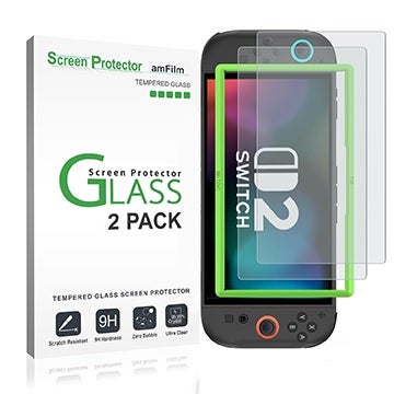 2-Pack amFilm Tempered Glass Screen Protector (Matte) for Nintendo Switch 2