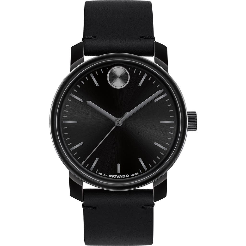 Bold Access Leather Strap Watch