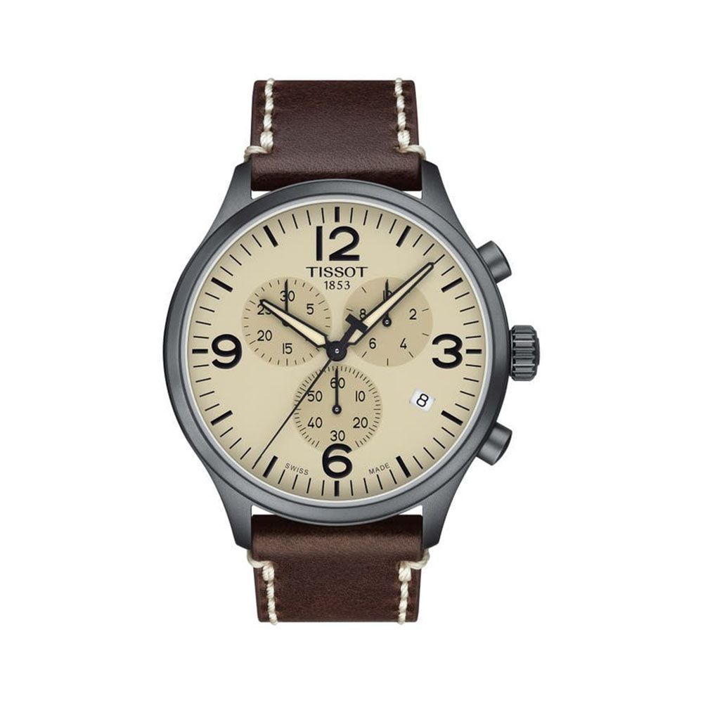 Chrono XL Leather Strap Watch