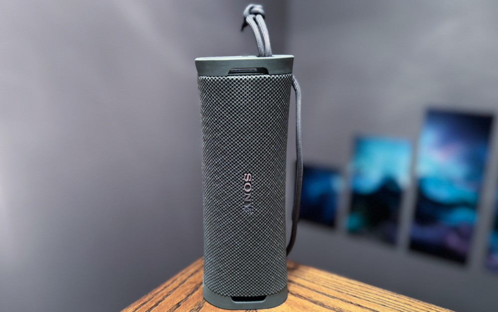 Sony ULT Field 1 speaker on top of a shelf.