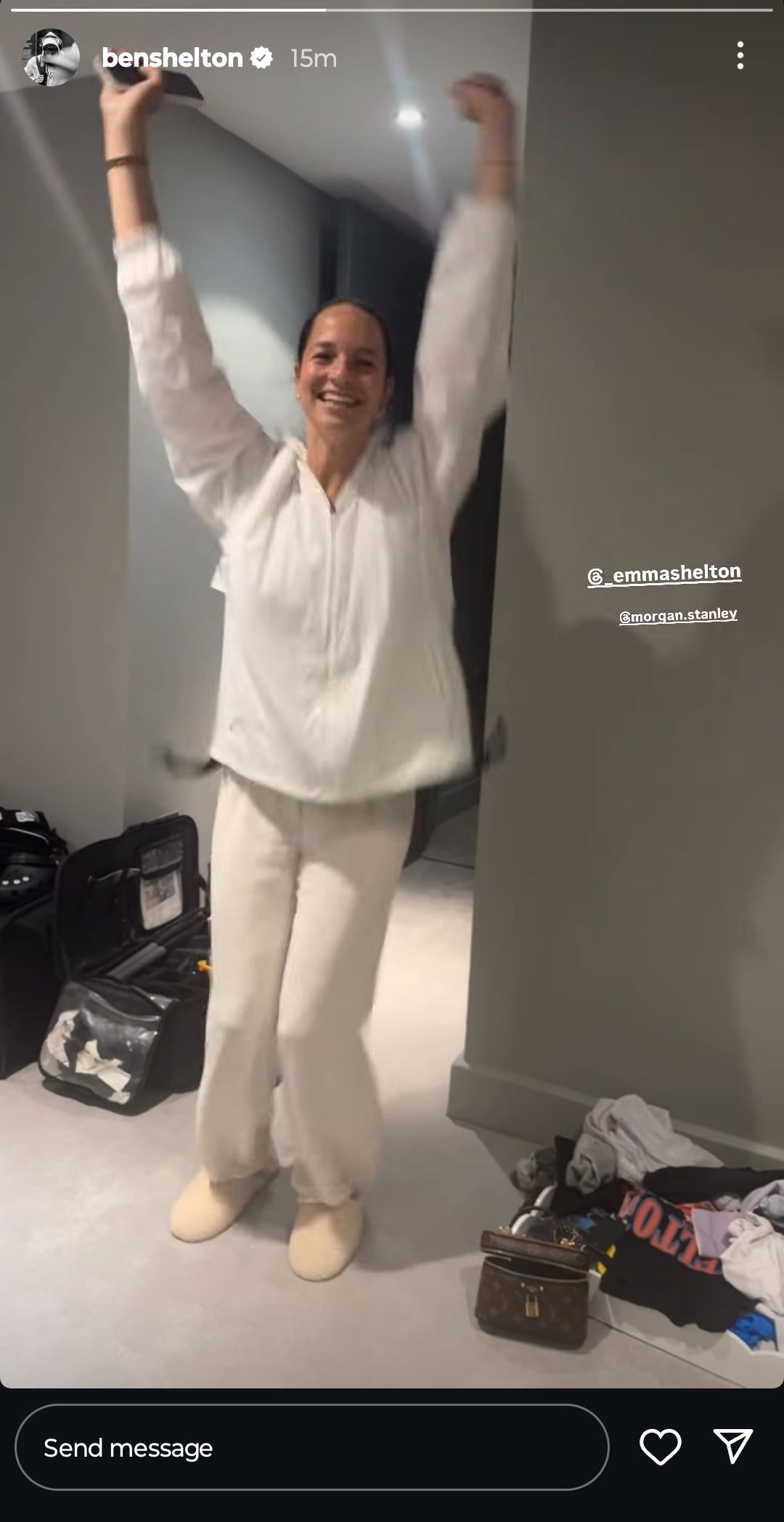 Screen grab of Ben Shelton's Instagram story