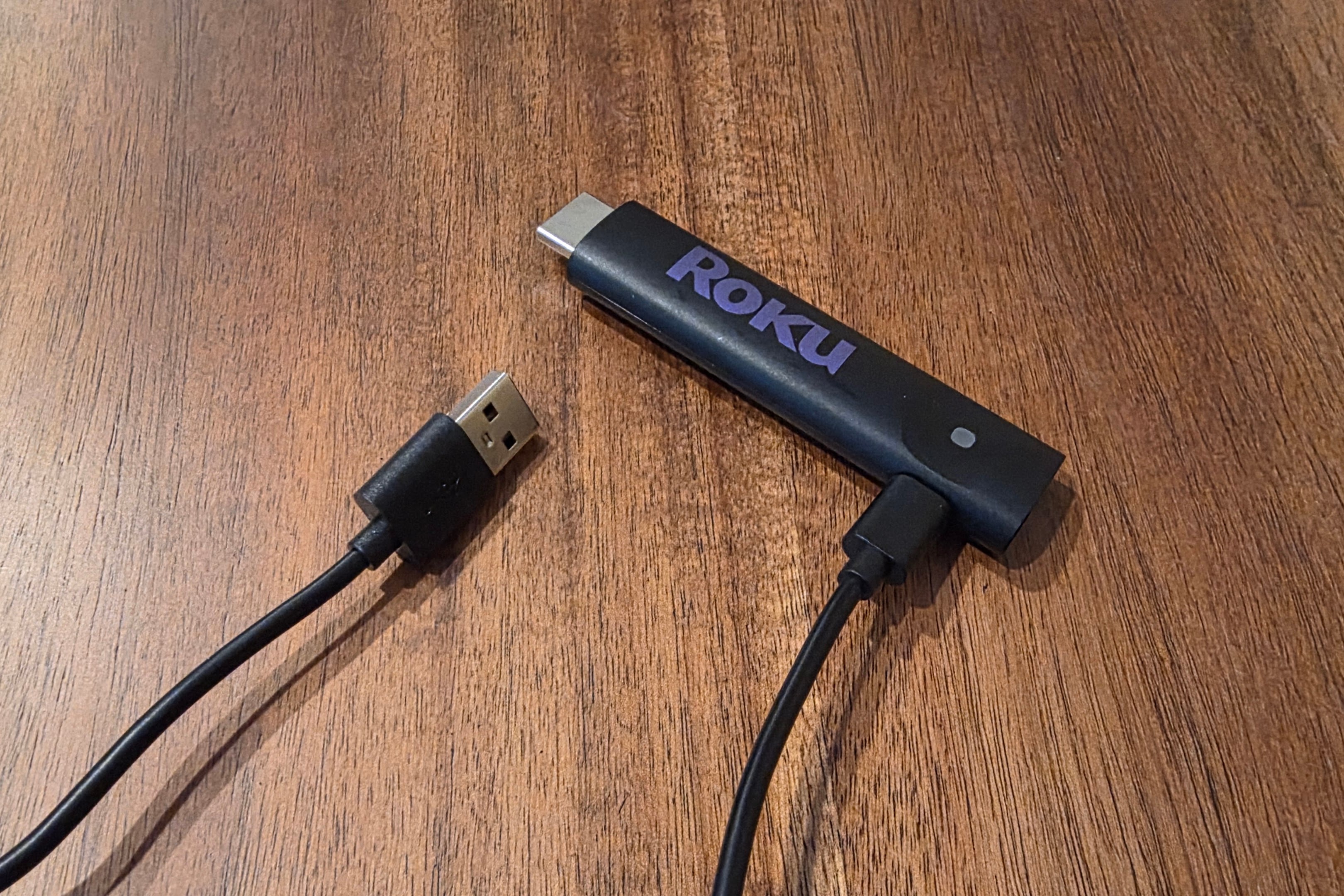 Roku with USB-C to USB-A cable