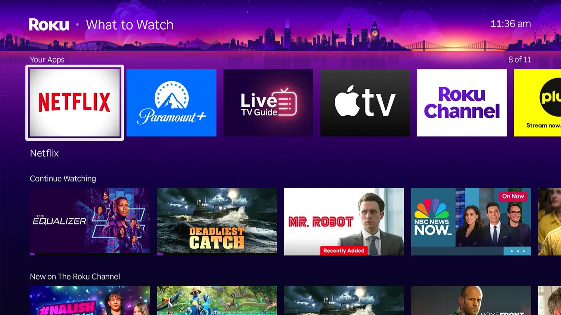 Roku What to Watch menu