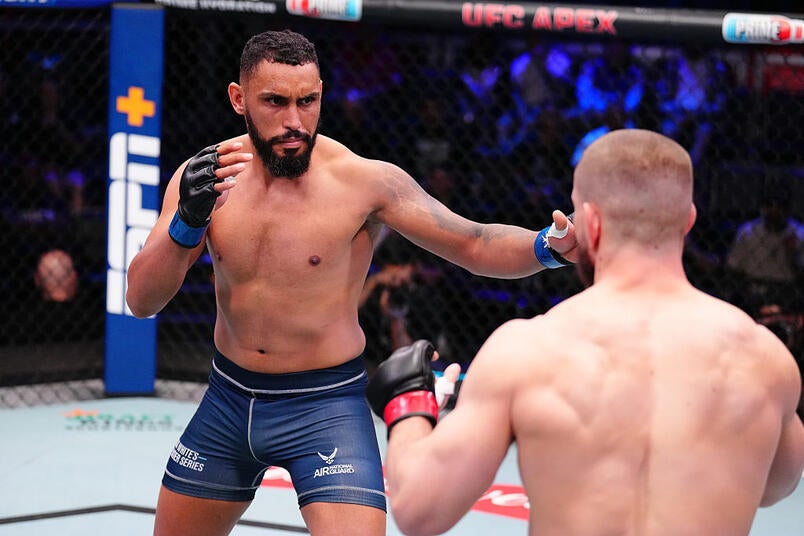 Ryan Gandra of Brazil faces Trent Miller in a middleweight fight during Dana White's Contender Series season nine, week three at UFC APEX on August 26, 2025 in Las Vegas, Nevada. (Photo by Chris Unger/Zuffa LLC)