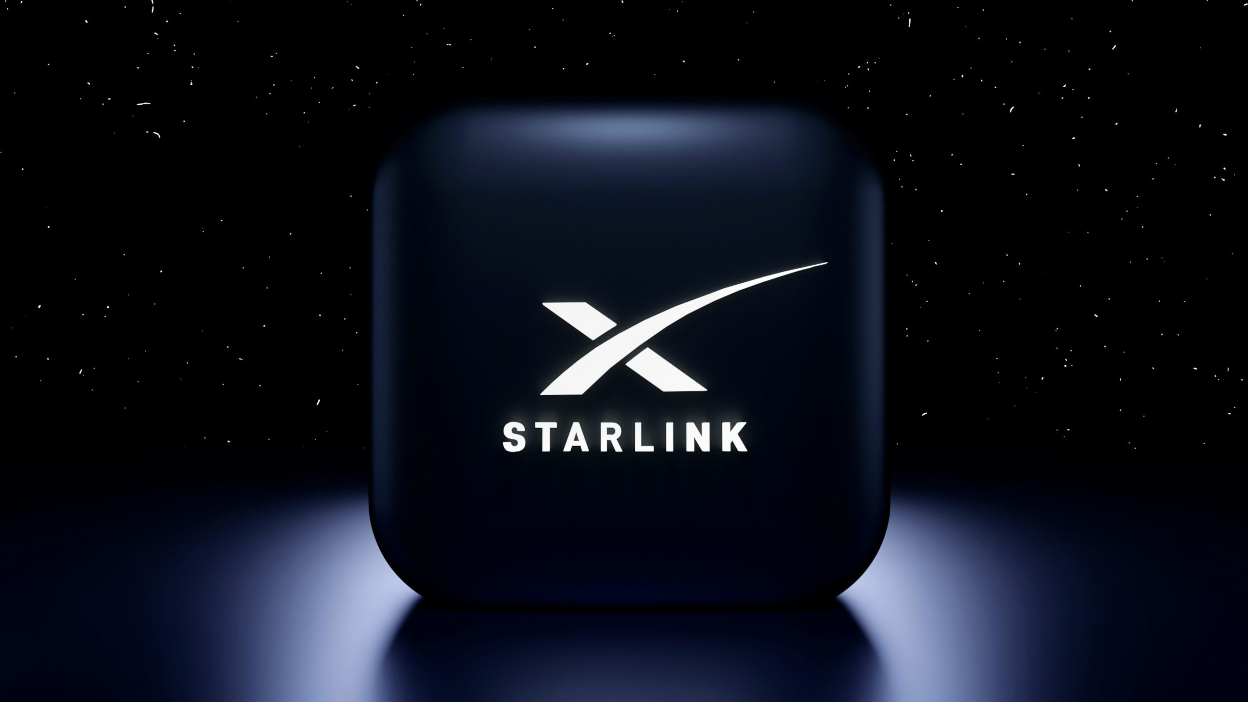 Starlink internet logo on outer space background