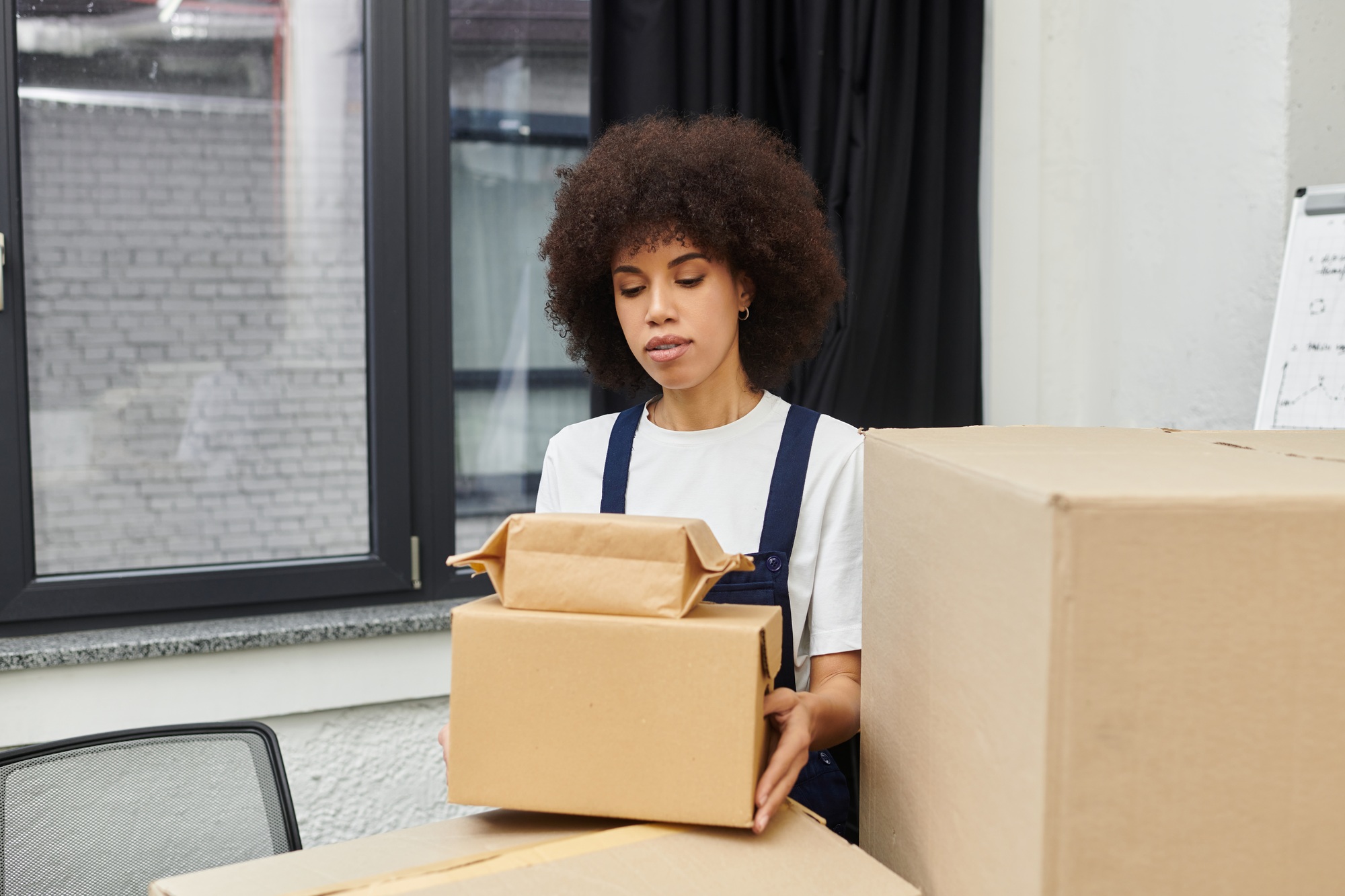 Efficient packing and unpacking process in a modern contemporary workspace