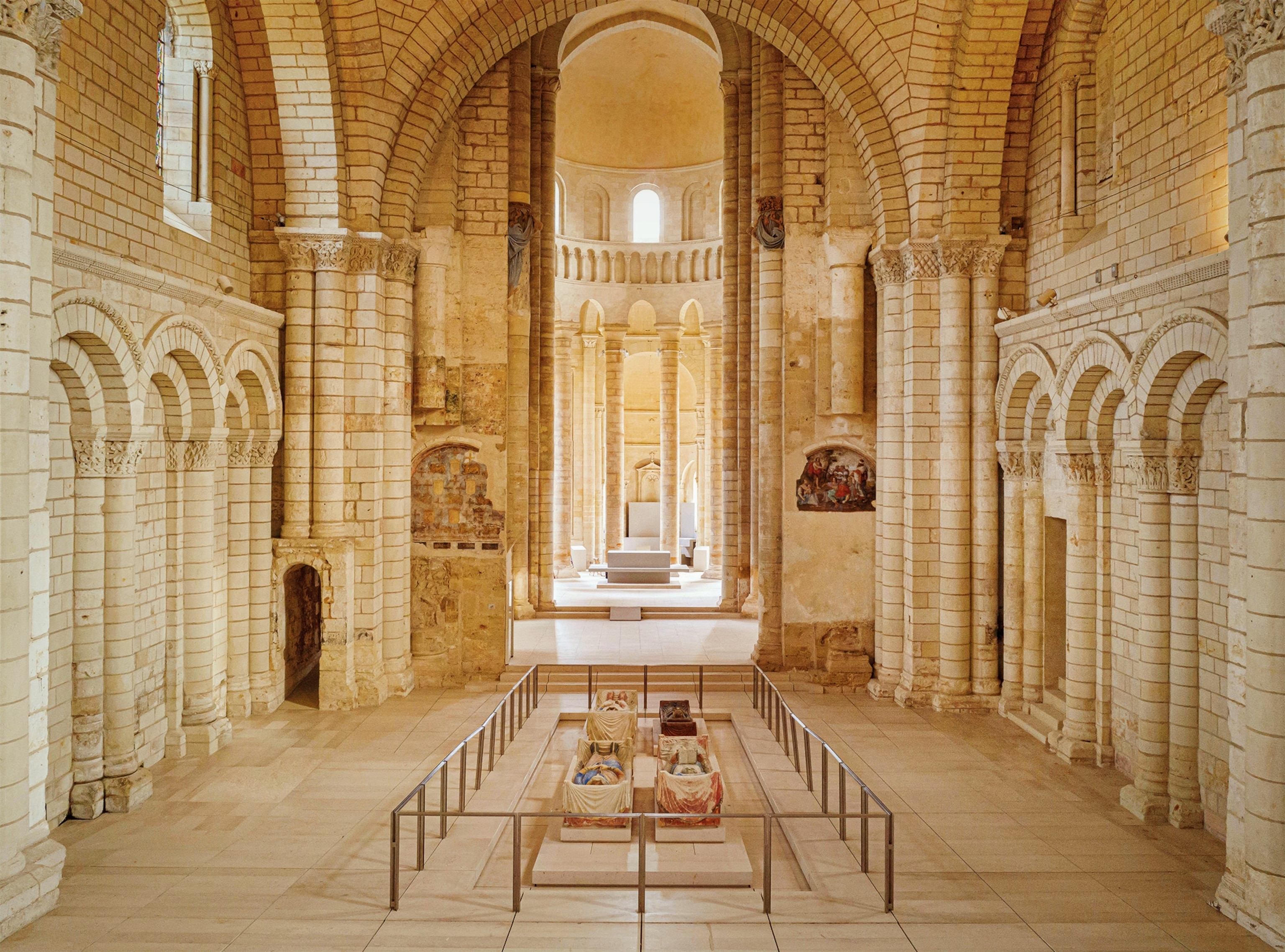 The tombs of Henry II and his wife, Eleanor of Aquitaine, lie in front of those of their son Richard I and John’s second wife, Isabella of Angoulême.