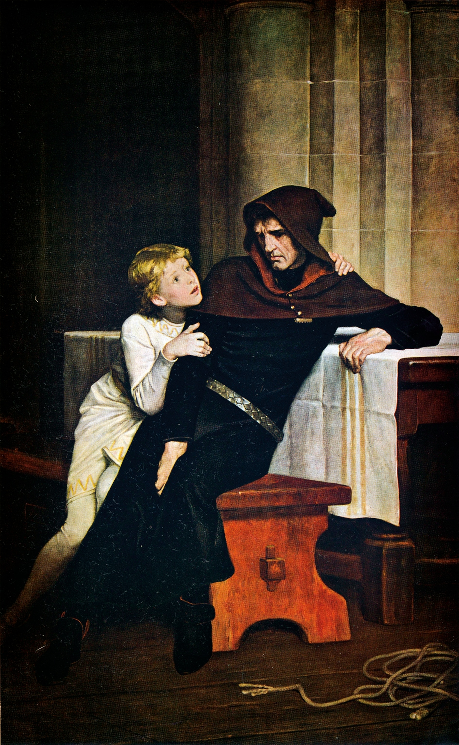 An oil painting titled “Prince Arthur and Hubert.