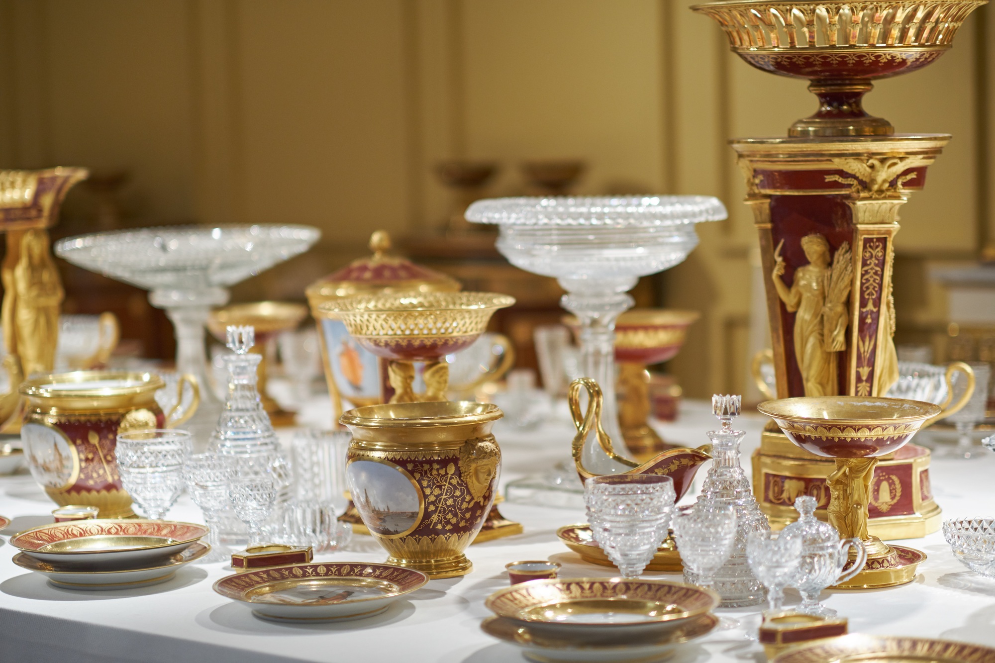 Wedding. Banquet. The chairs and round table for guests, served with cutlery