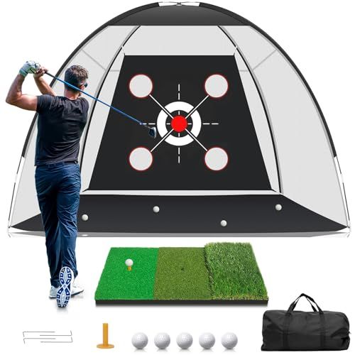 Golf Net With Practice Mat 10x7FT Golf Net With Practice Mat 10x7FT