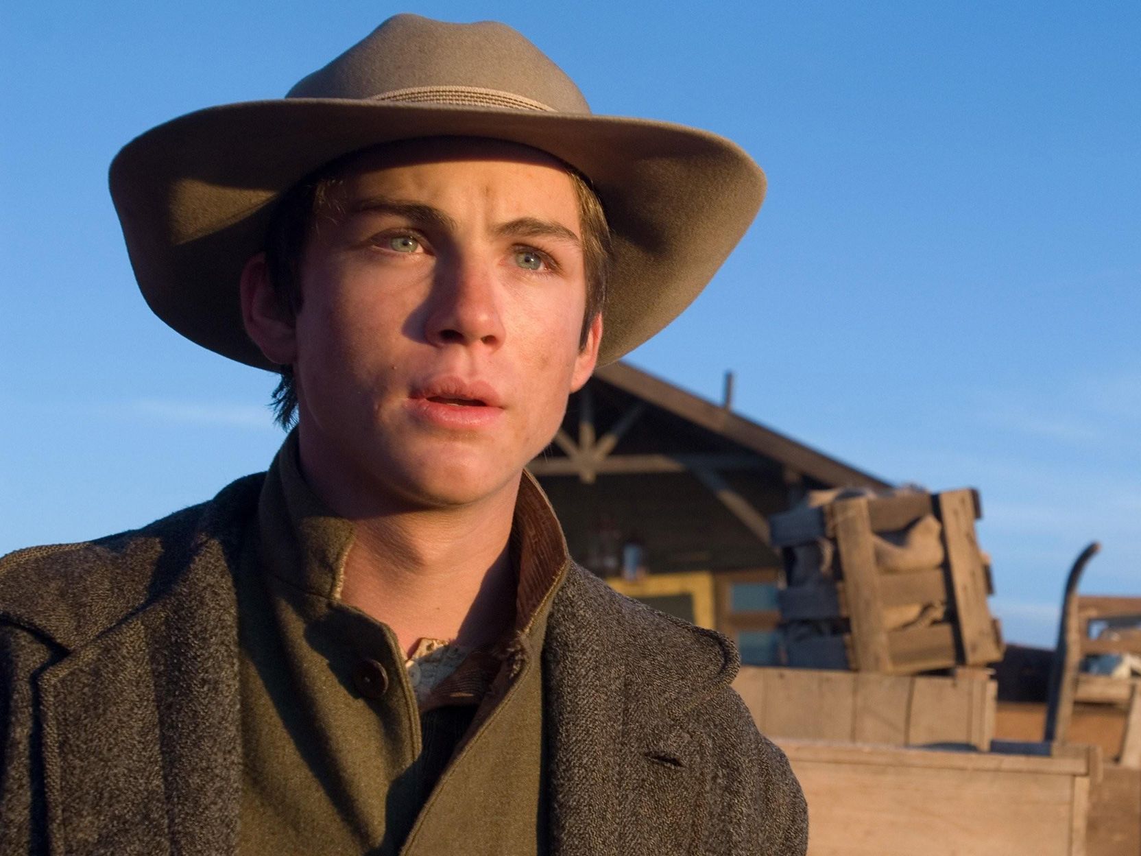 trtpmk logan lerman in 3: 10 to yuma (2007). copyright: editorial use only. no merchandising or book covers. this is a publicly distributed handout. access rights only, no license of copyright provided. only to be reproduced in conjunction with promotion of this film. credit: relativity media/ tree line films / album
