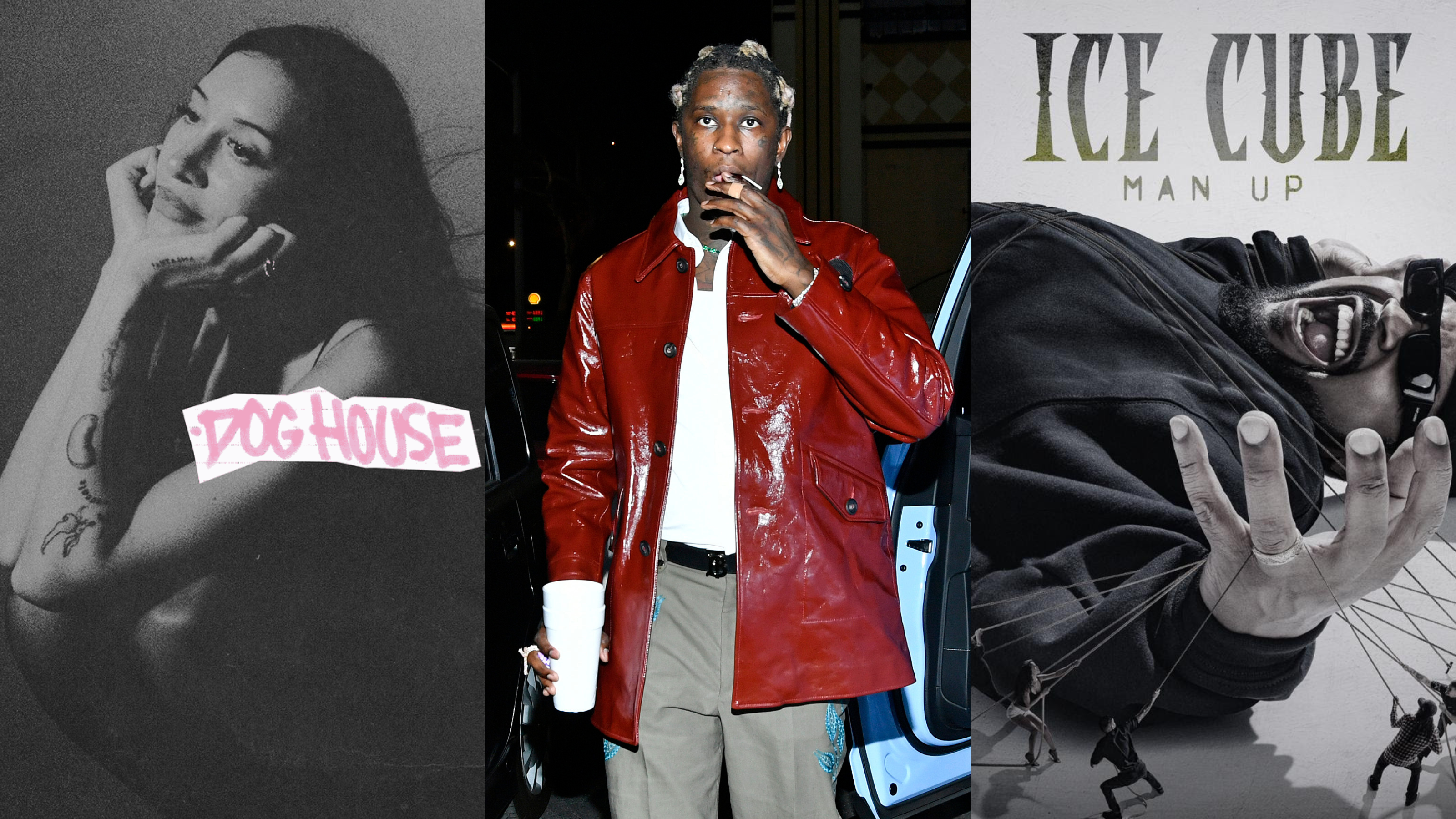 Split Image Of Cover Art And Photos From Drake; Young Thug; Ice Cube