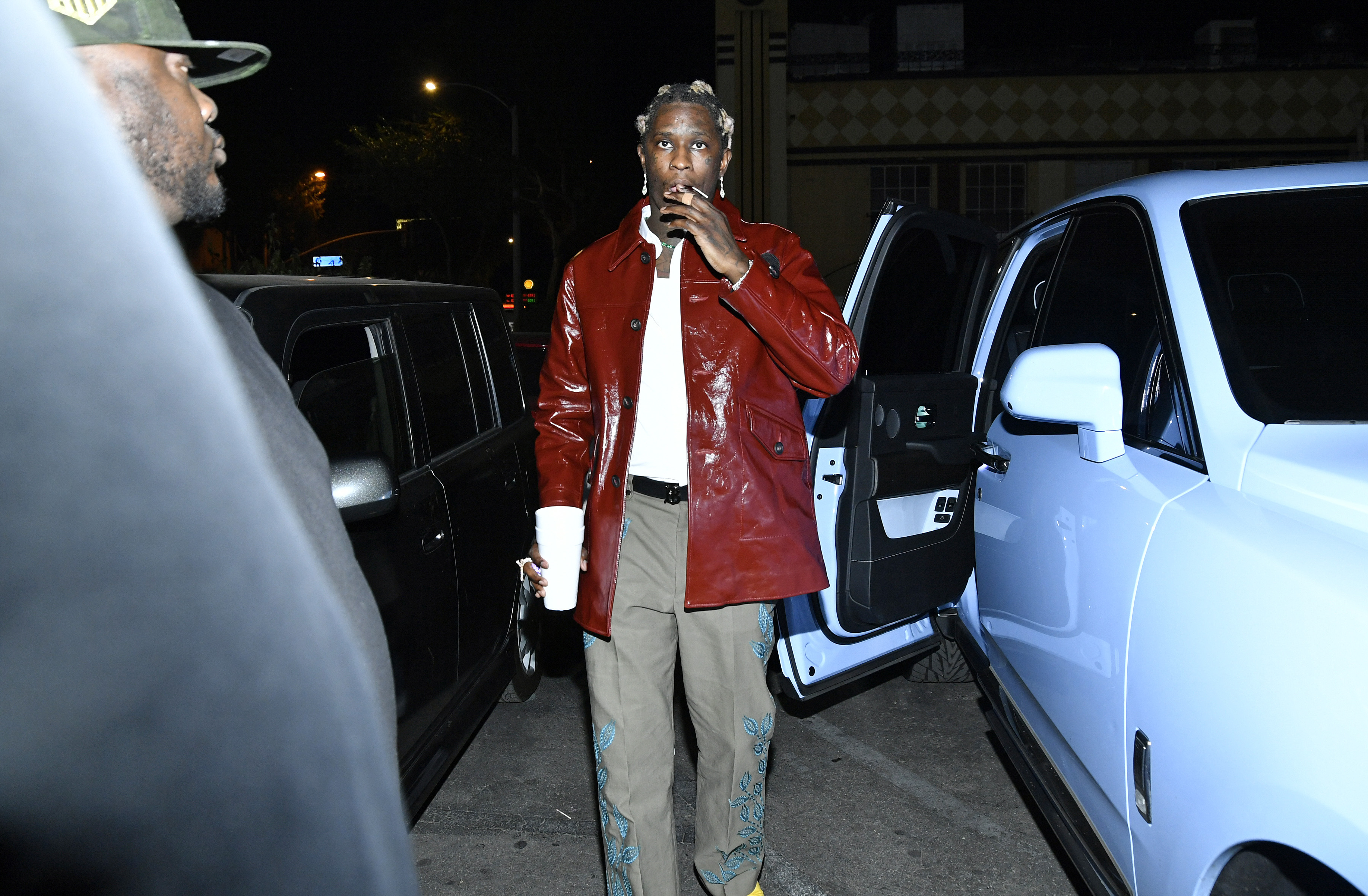 Hip-hop artist Young Thug arrives at a release party for his new album 