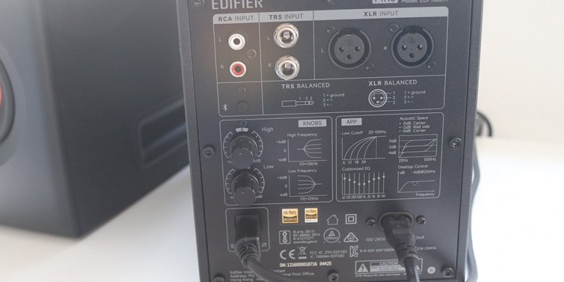 Back of the Edifier MR5 speakers