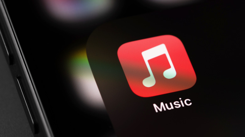 apple music logo on iphone display