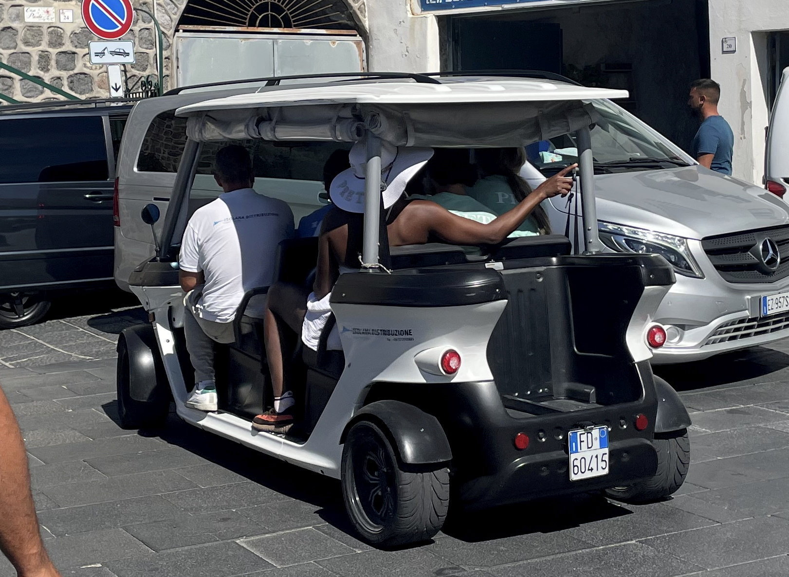 Venus Williams was spotted preparing for her wedding in Italy which takes place today. The 45-year-old is set to marry actor Andrea Preti on the island of Ischia in Italy. Onlookers on holiday saw her riding in the back of a golf cart in a white dress and sun hat riding in the back of a golf cart yesterday (10) in the village of Sant'Angelo. According to a bystander, Serena was also in the buggy and members of the wedding party were wearing 'Team Groom' and 'Team Bride' t-shirts.