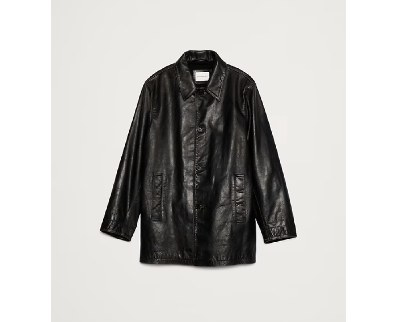 Relaxed Leather Carcoat