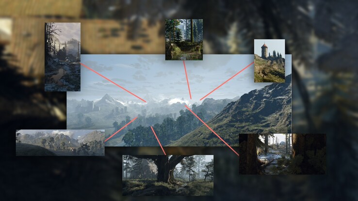An image showing the different regions of Wild Monster Hunt. (Image source: Aeltoth - Nexus Mods)