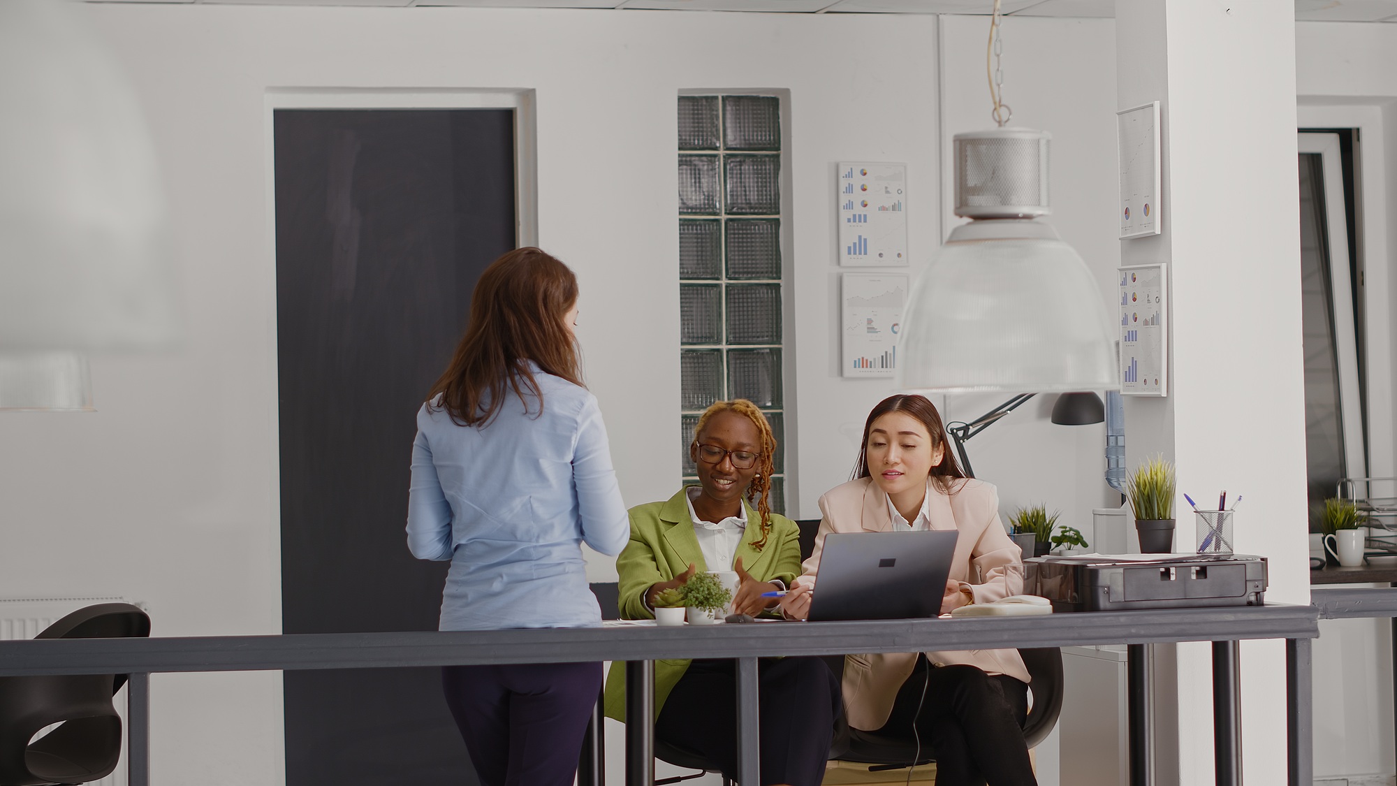 Employees team planning development in meeting